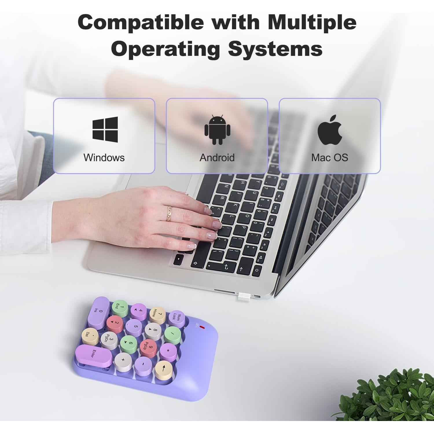 Teclado Numérico Inalámbrico MOFII Púrpura 18 Teclas USB