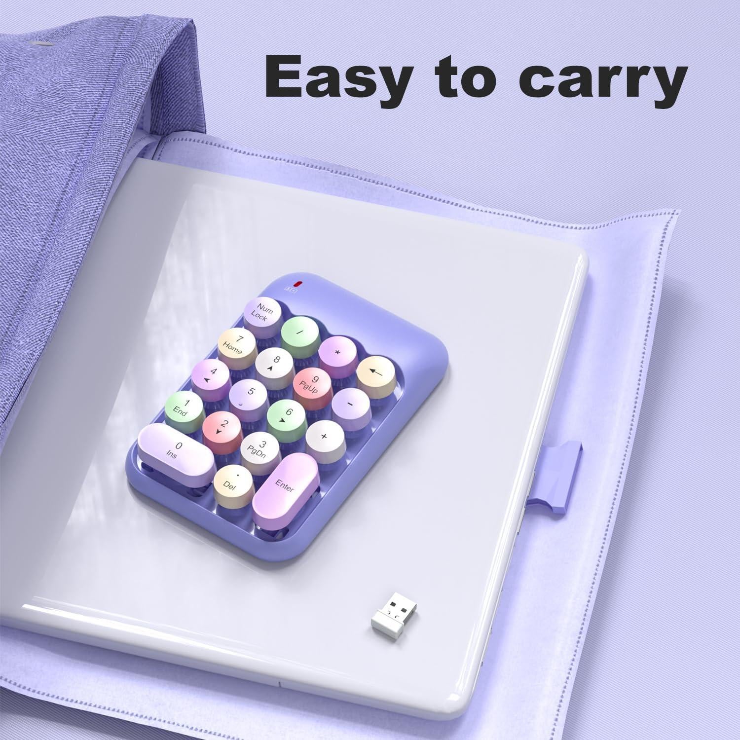 Teclado Numérico Inalámbrico MOFII Púrpura 18 Teclas USB