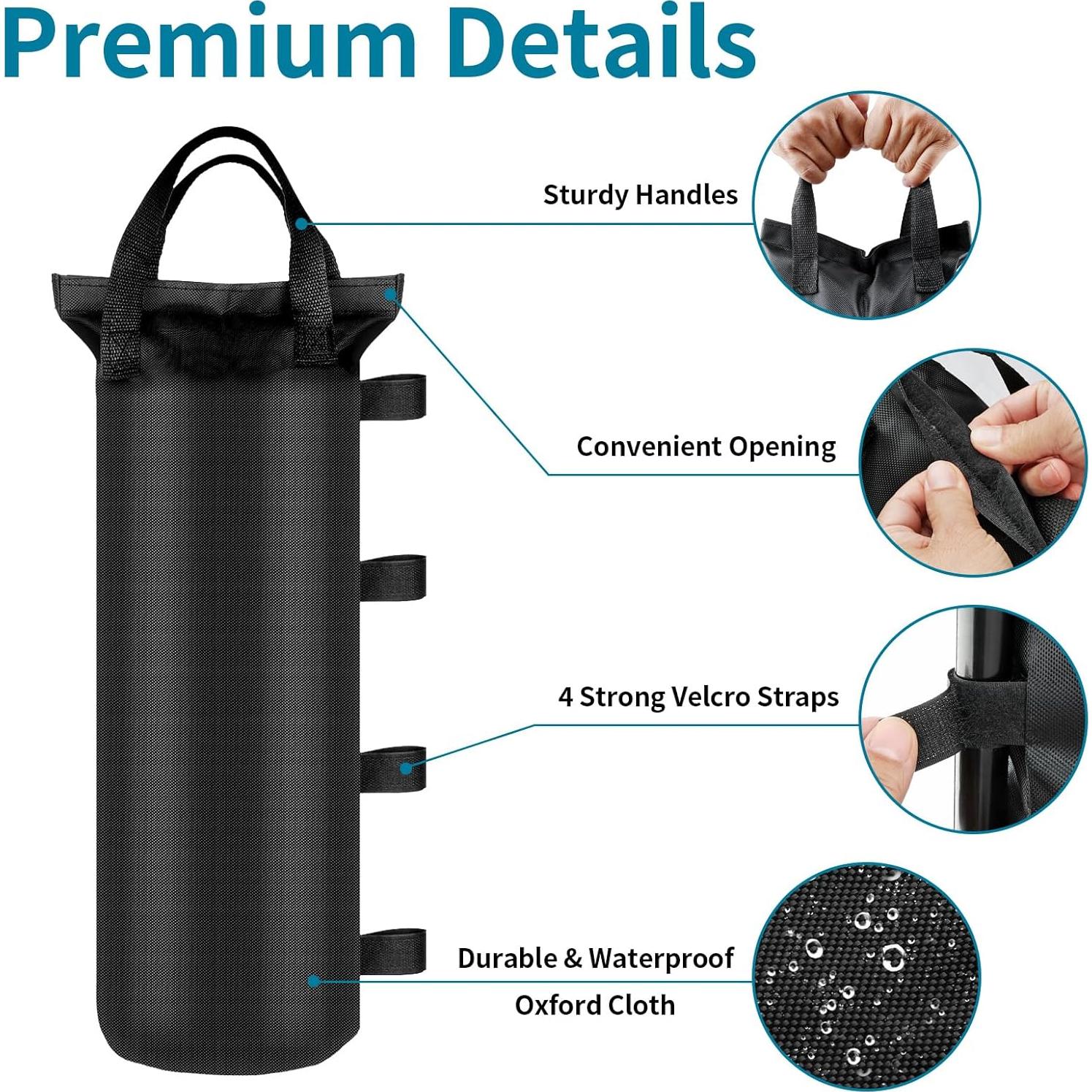 4 Bolsas de Arena PEASUG para Carpa y Gazebo - 15.24x50.8cm