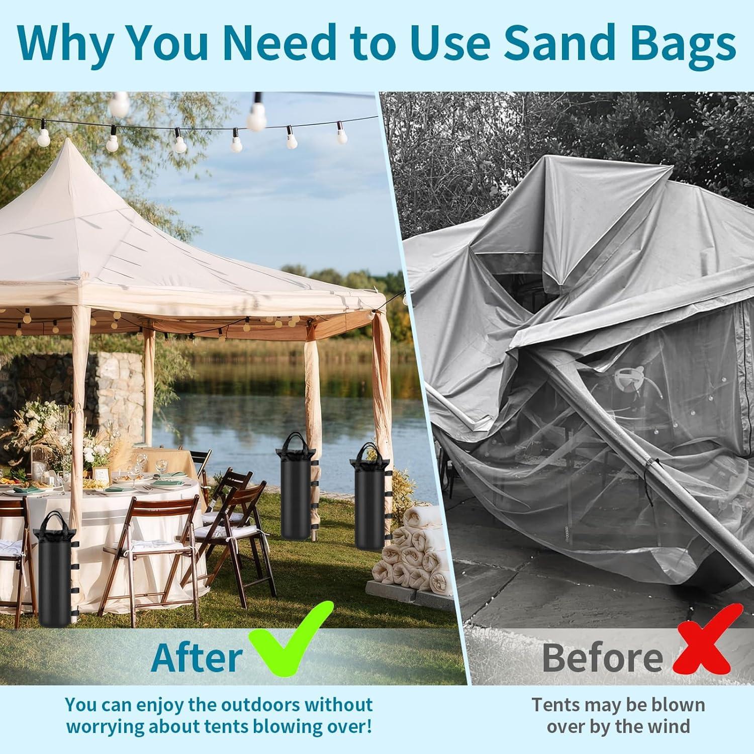 4 Bolsas de Arena PEASUG para Carpa y Gazebo - 15.24x50.8cm