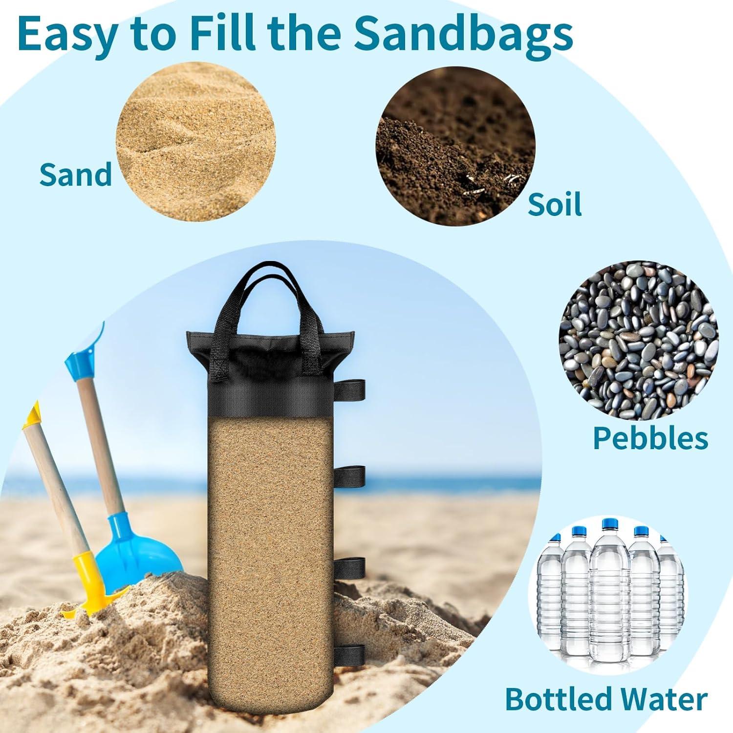 4 Bolsas de Arena PEASUG para Carpa y Gazebo - 15.24x50.8cm