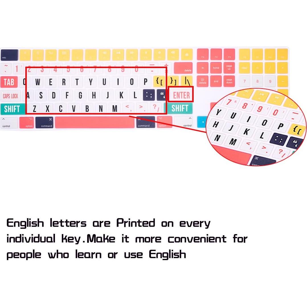 Cubierta de Teclado Silicona HRH A1843 Diseño EE.UU.