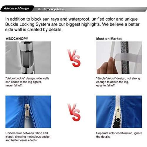 Pared Lateral ABCCANOPY Blanca 10x10 m con Cremallera