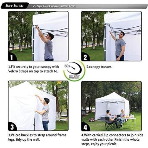 Pared Lateral ABCCANOPY Blanca 10x10 m con Cremallera