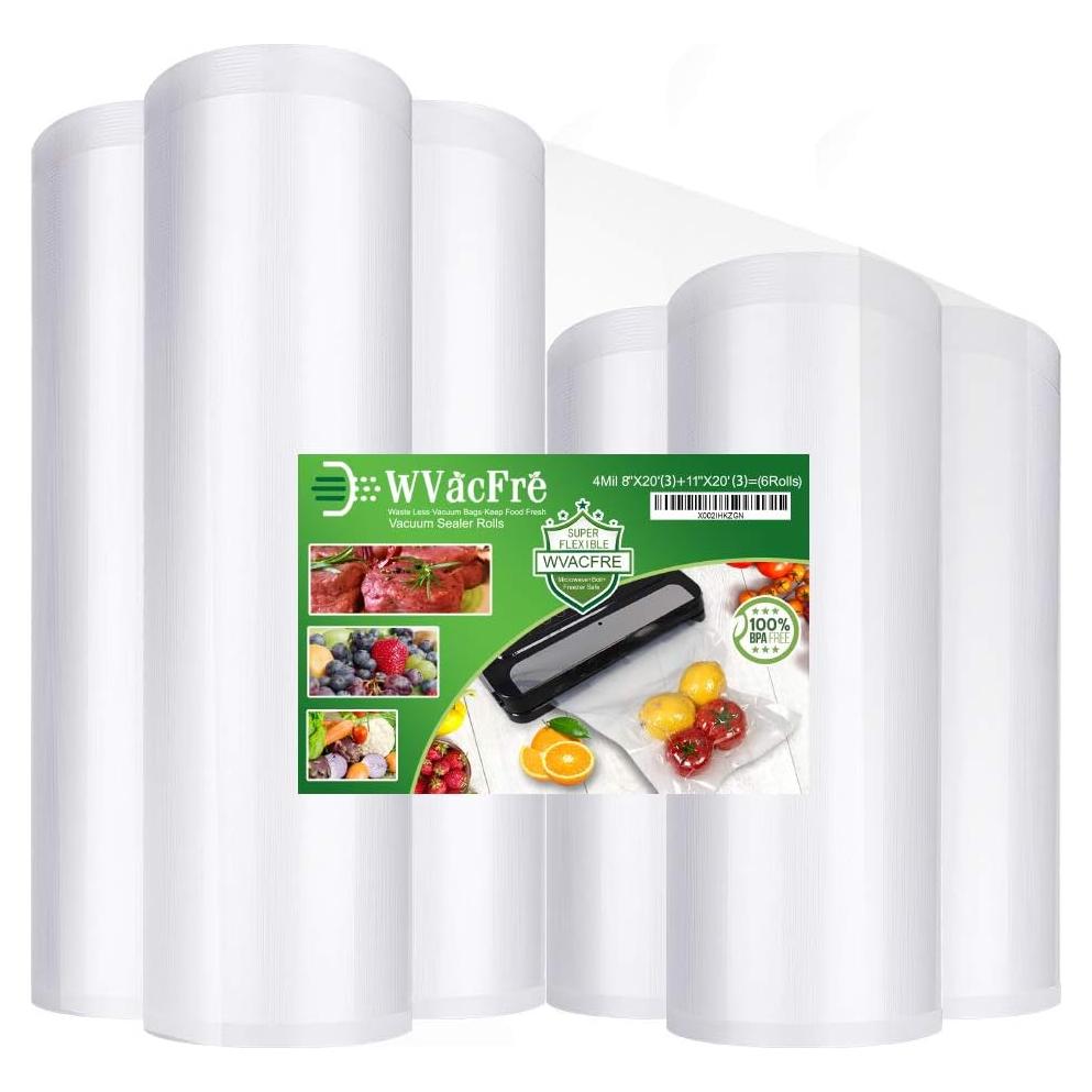 Paquete de 6 bolsas de sellado al vacío WVacFre 20m BPA libre