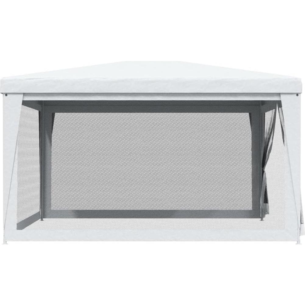 Carpa de Fiesta YELWHI 4x4m Blanca con Paredes de Malla