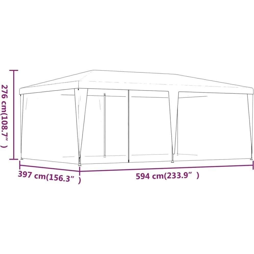 Party Tent with 6 Mesh Sidewalls Green 19.7'x13.1' HDPE,>>> Outdoor Party Tent: Durable Sun and Rain Shelter for Events Outdoor Canopies, Outdoor Gazebos