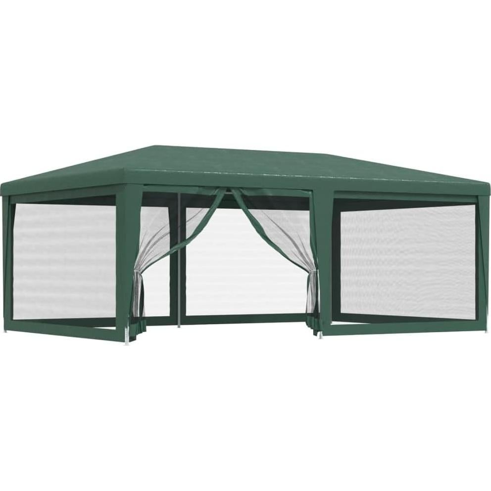 Canopies & Gazebos Party Tent with 6 Mesh Sidewalls Green 19.7'x13.1' HDPE,>>> Outdoor Party Tent: Durable Sun and Rain Shelter for Events