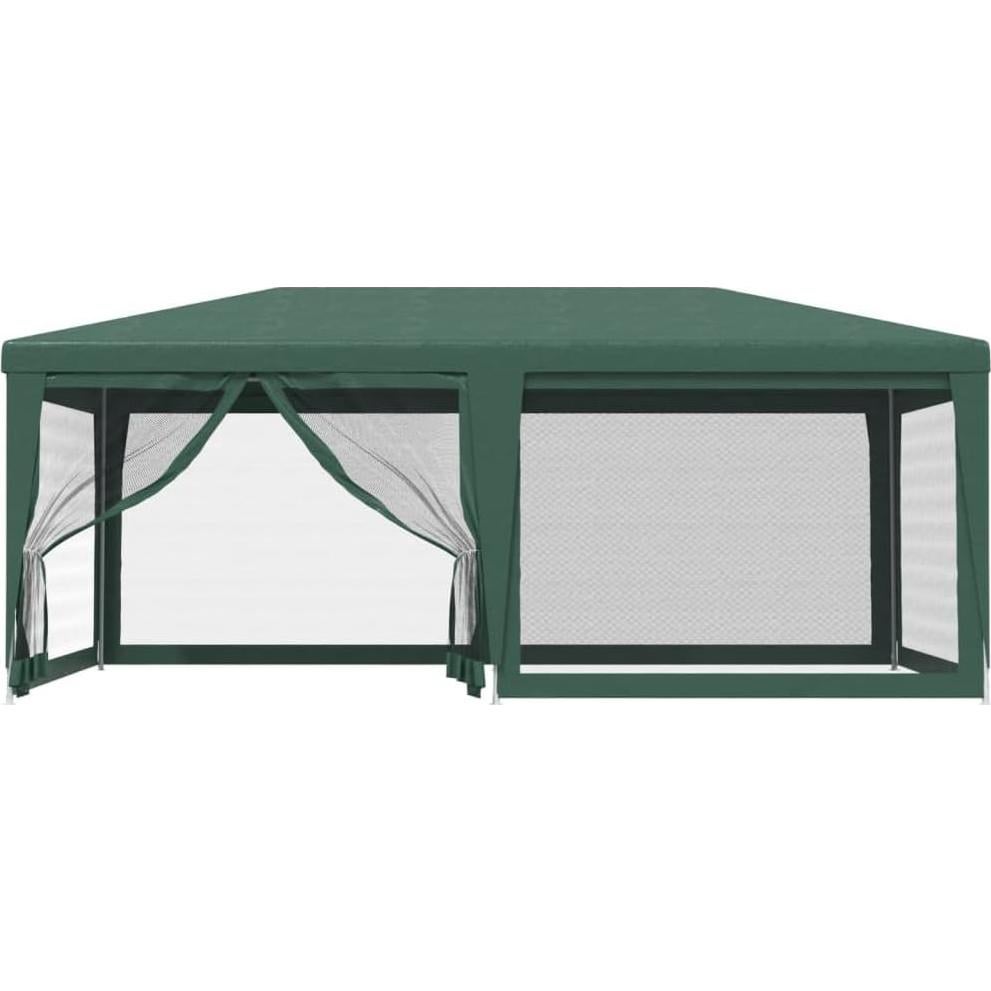 Canopies & Gazebos Party Tent with 6 Mesh Sidewalls Green 19.7'x13.1' HDPE,>>> Outdoor Party Tent: Durable Sun and Rain Shelter for Events
