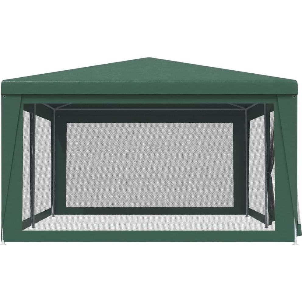 Canopies & Gazebos Party Tent with 6 Mesh Sidewalls Green 19.7'x13.1' HDPE,>>> Outdoor Party Tent: Durable Sun and Rain Shelter for Events