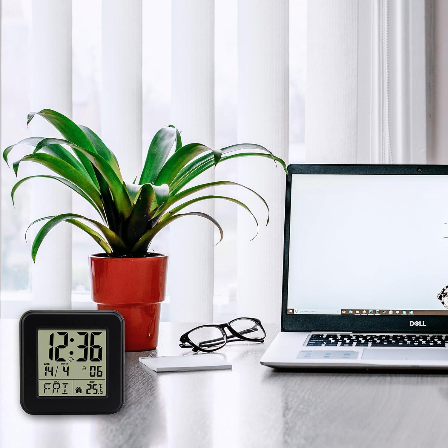 Reloj Despertador Digital Jomparis Negro con Luz y Snooze