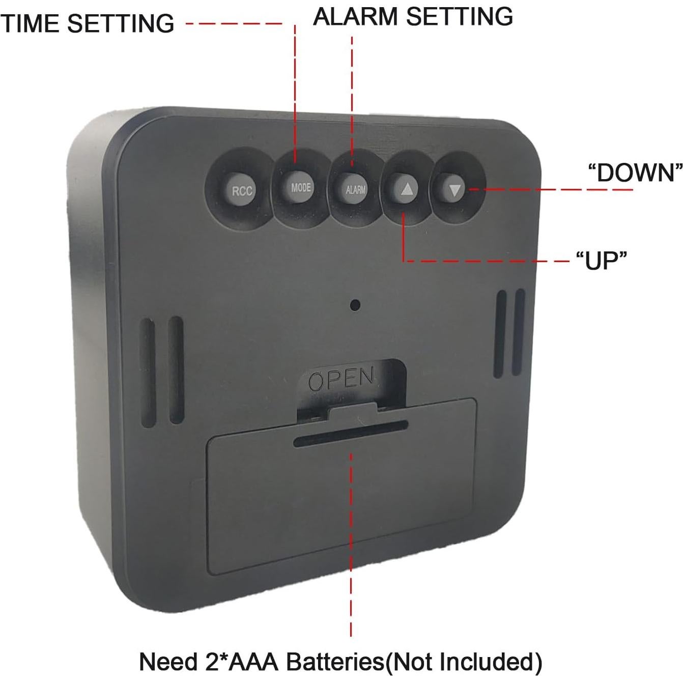 Reloj Despertador Digital Jomparis Negro con Luz y Snooze