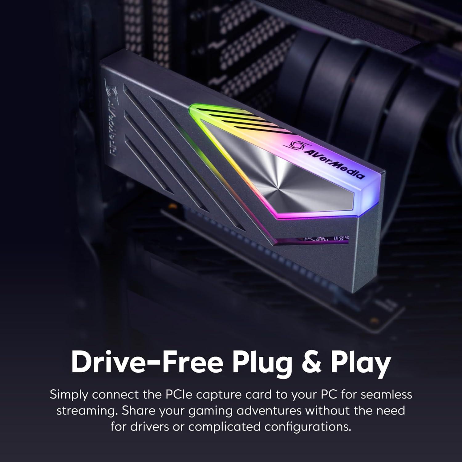 AVerMedia HDMI 2.1 Internal PCIe Capture Card for Streaming and Recording 4K60 with Ultra-Low Latency on PS5, PS4 Pro, Xbox Series X/S, Xbox One X, Switch Games - GC575 Live Gamer 4K 2.1