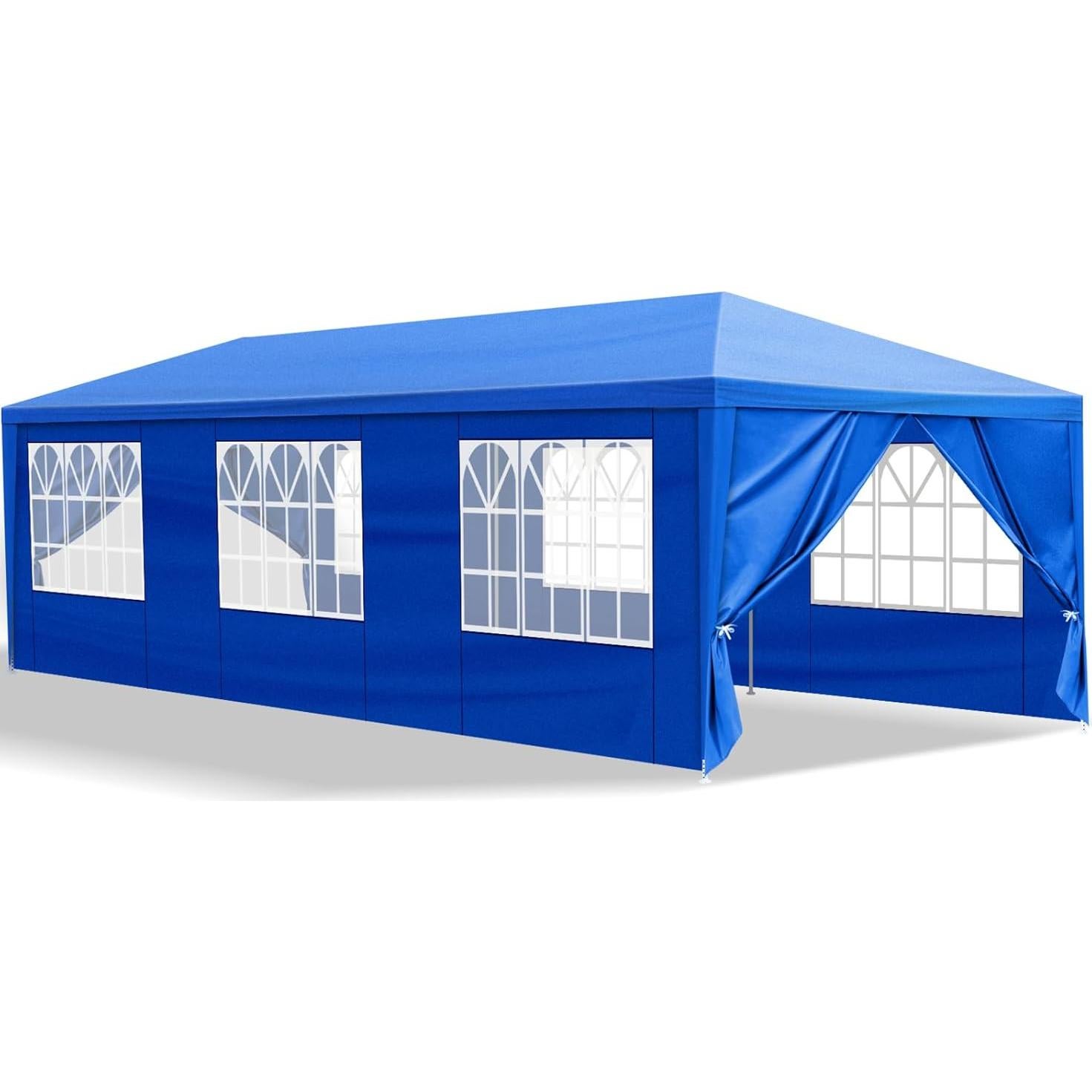 Pabellón Pop Up MELOOLM 10x30m Azul Impermeable con Paredes