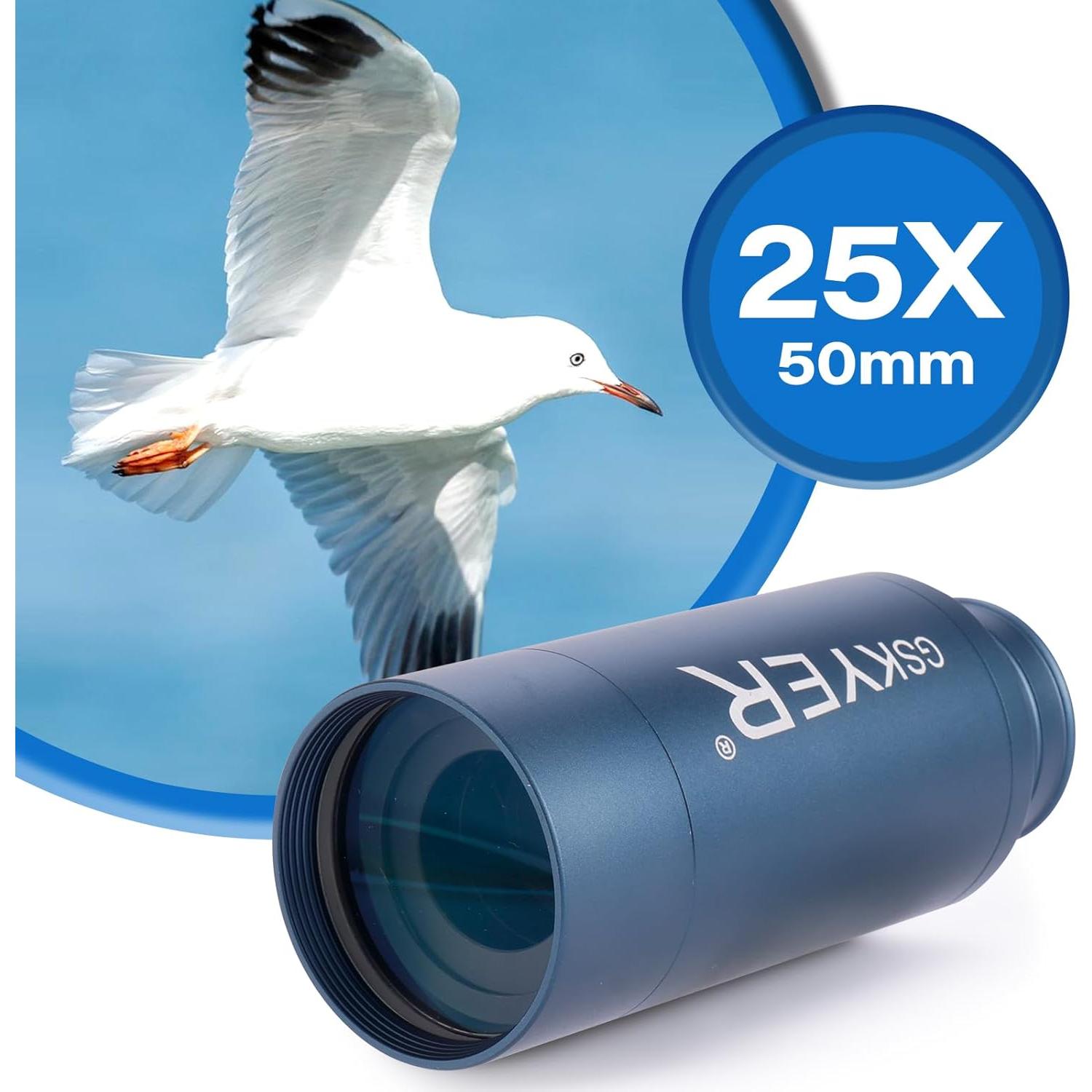Telescopio Monocular Gskyer 25x50 HD Compacto para Aventura