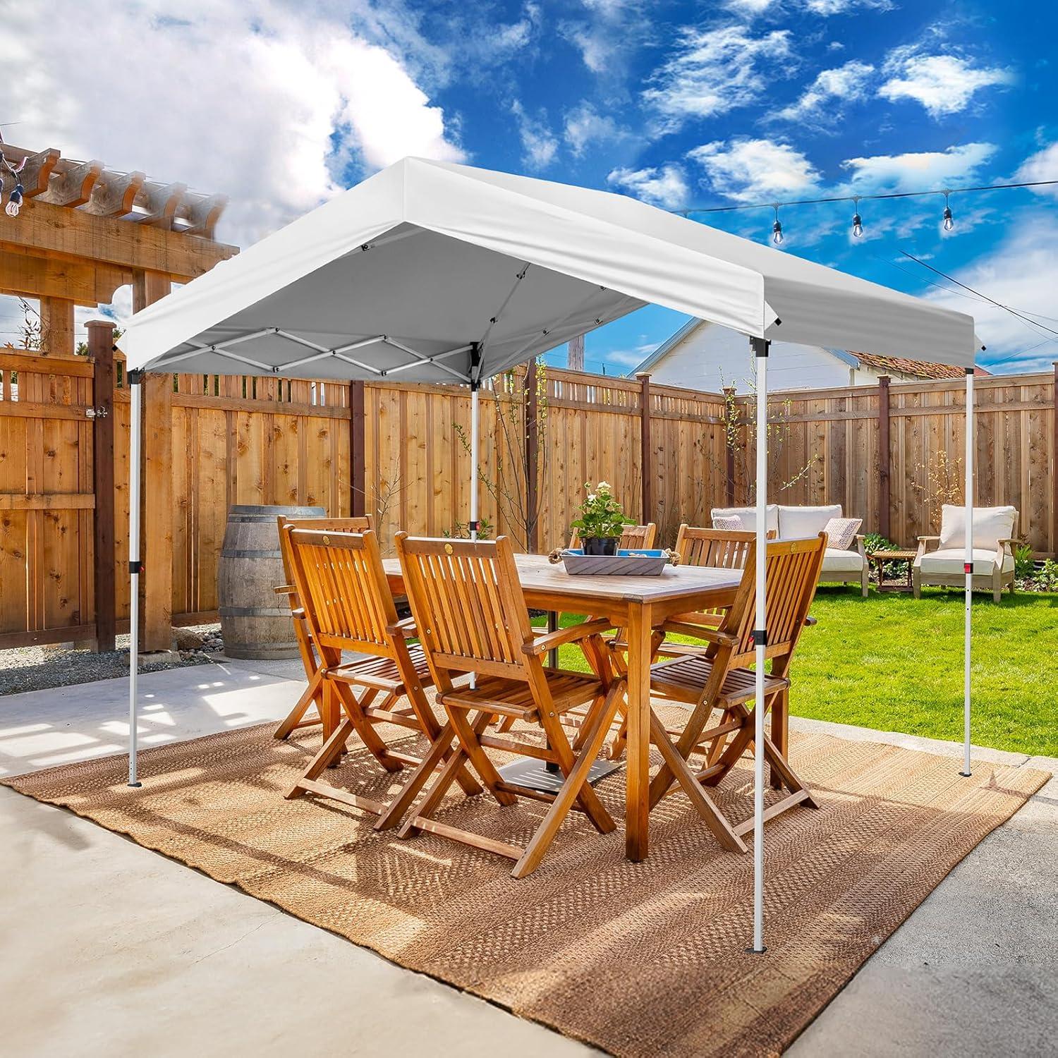 10x10ft Outdoor Canopy Tents,Portable Pop Up Gazebo,Waterproof Beach Tents,Easy Up Instant Commercial Canopy Tent,with Carry Bag,for Garden Camping Wedding Party BBQ Event Yard Backyard (White)