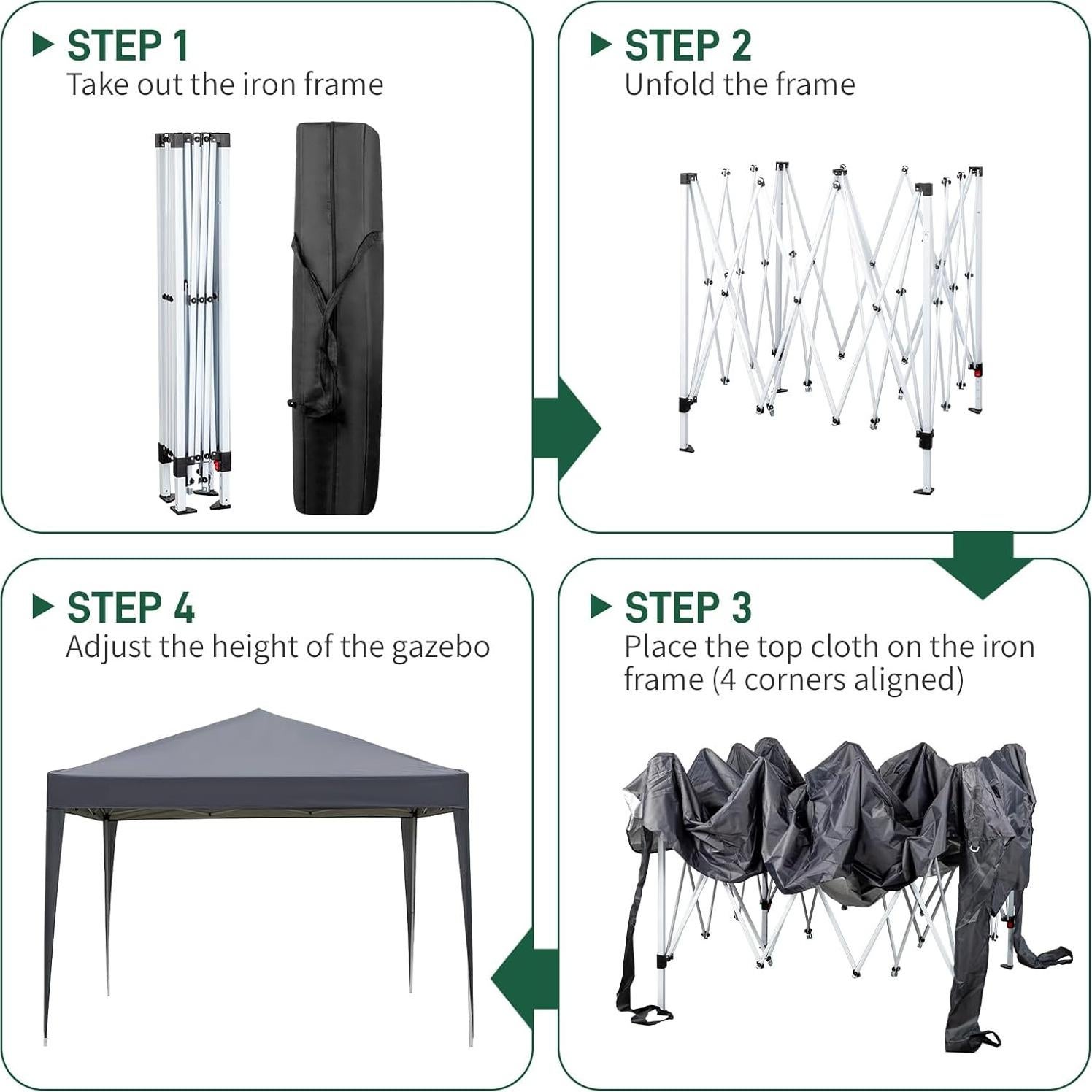 Carpa Plegable 3x3m MELOSHM con Bolsa de Transporte y Accesorios