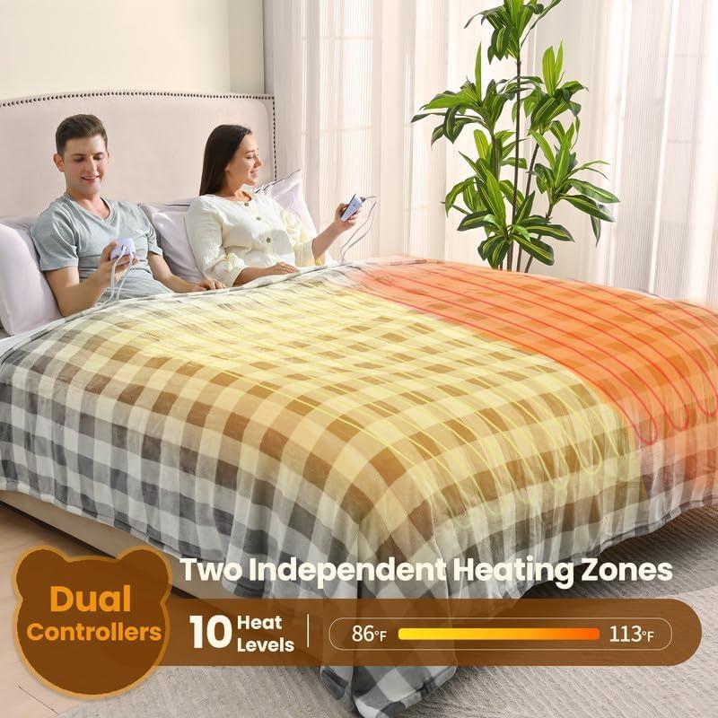 Manta Eléctrica Bearhug Queen 84x90 Terciopelo 10 Niveles