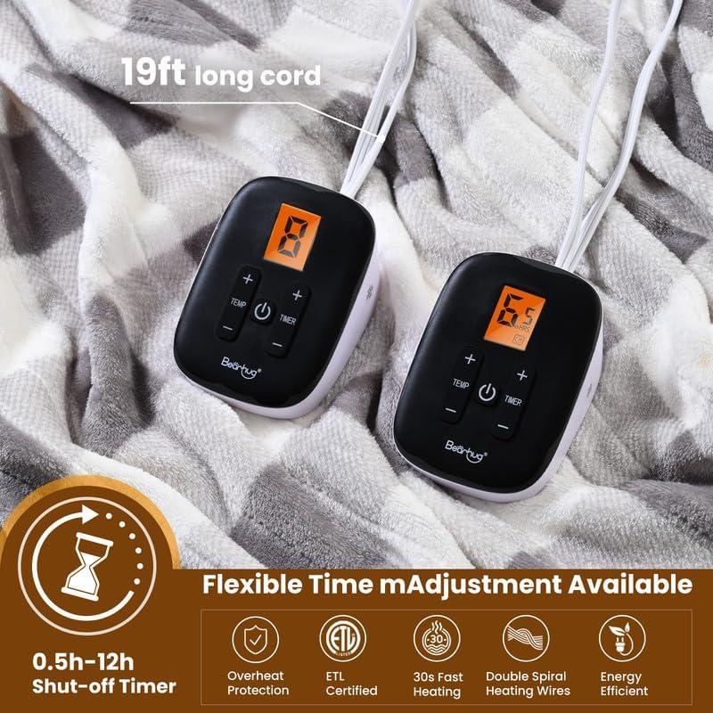 Manta Eléctrica Bearhug Queen 84x90 Terciopelo 10 Niveles