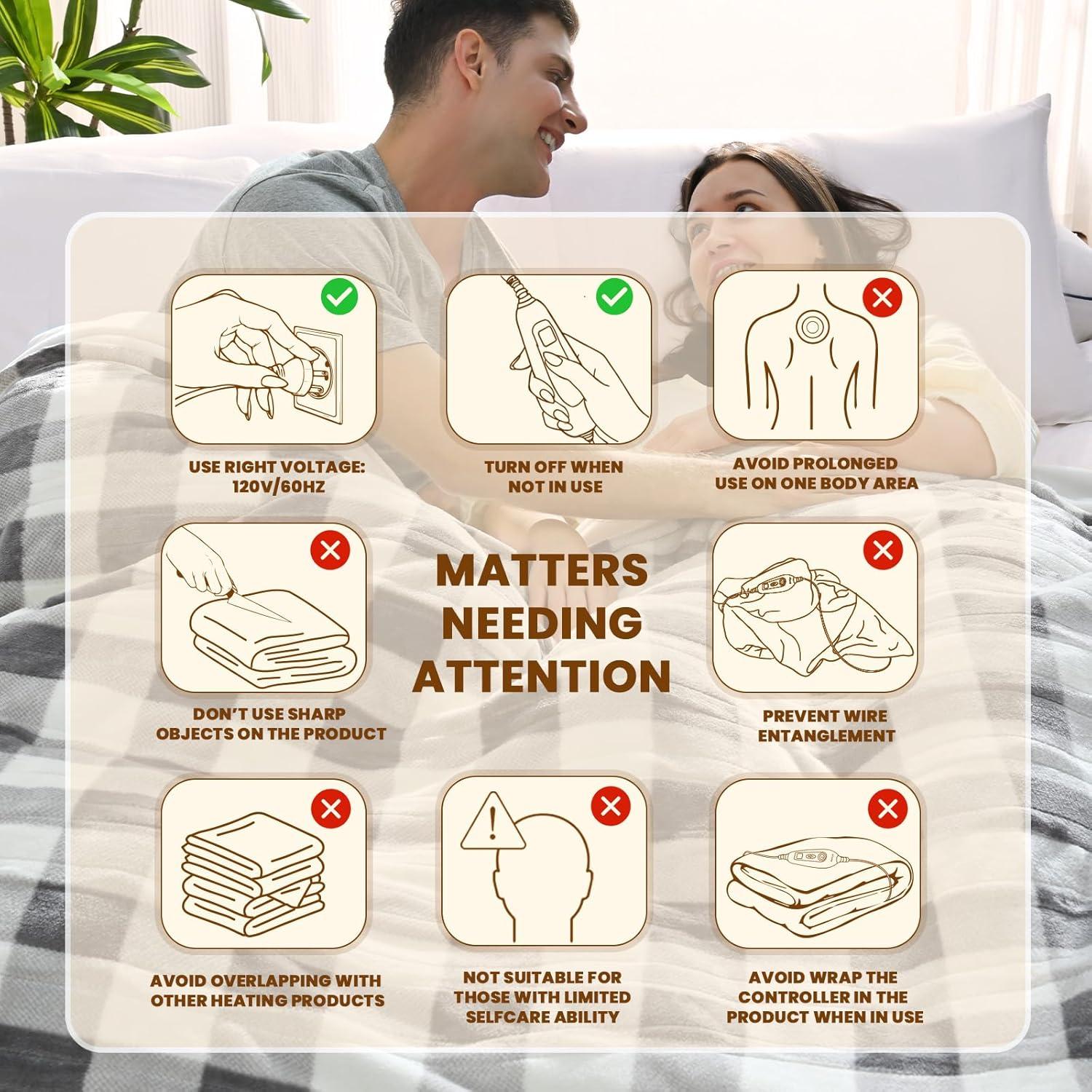 Manta Eléctrica Bearhug Queen 84x90 Terciopelo 10 Niveles