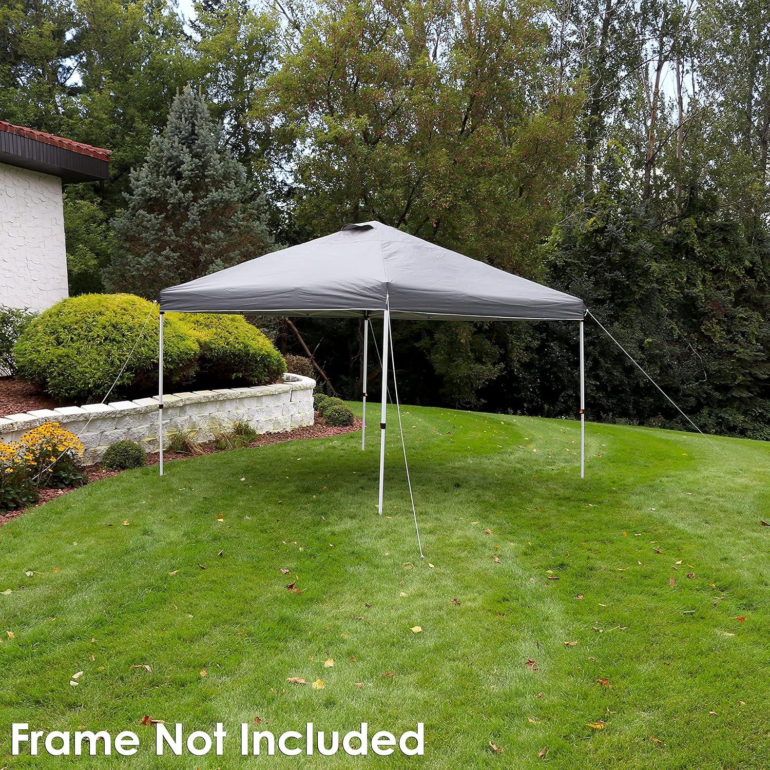 Sunnydaze Pop-Up Canopy Replacement Top - 12x12 Canopy Replacement Cover Only - Tent Shade Cover with Vent - Gray