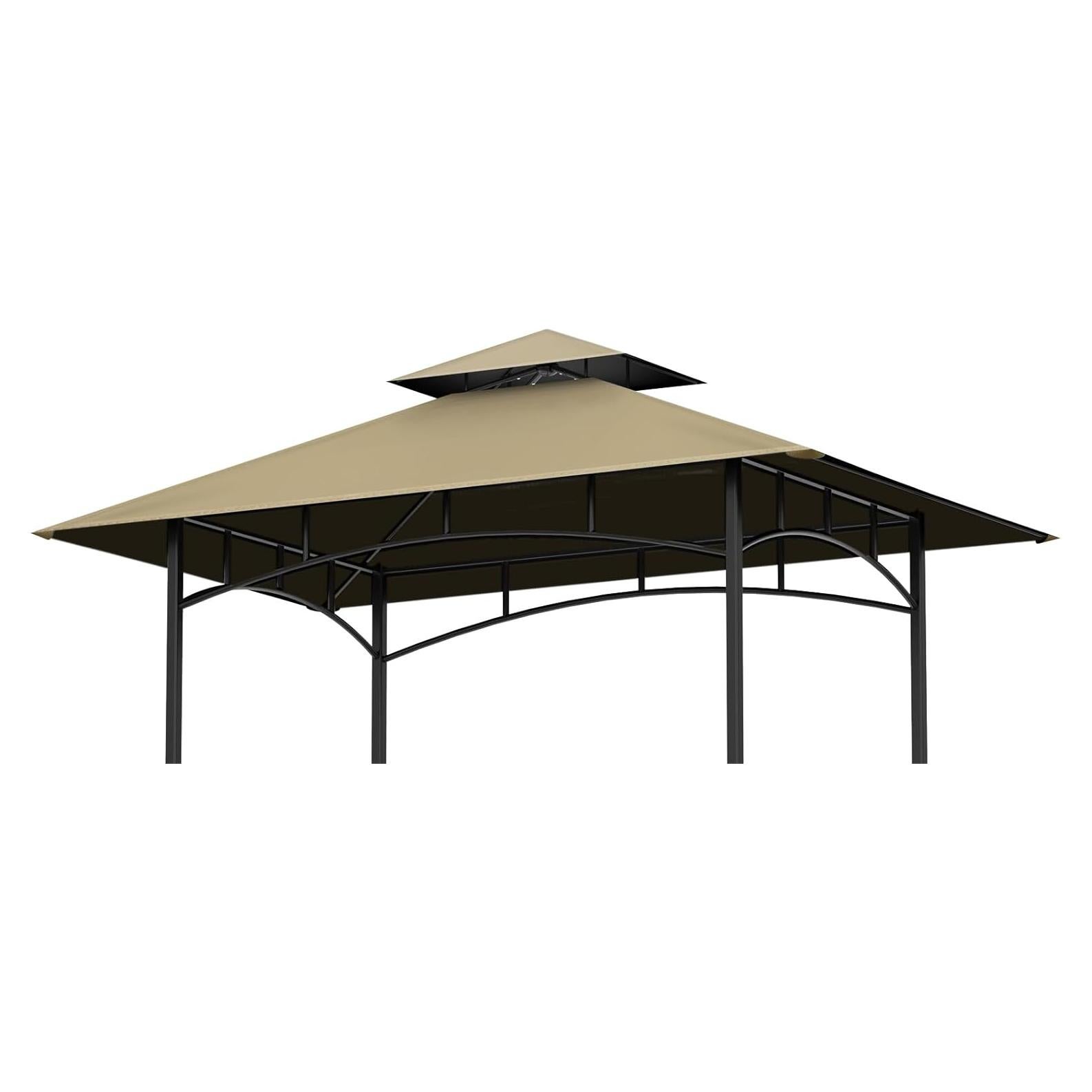 Cubierta de Reemplazo para Gazebo de Parrilla OIPUNSHLE 1.52m x 2.44m Caqui