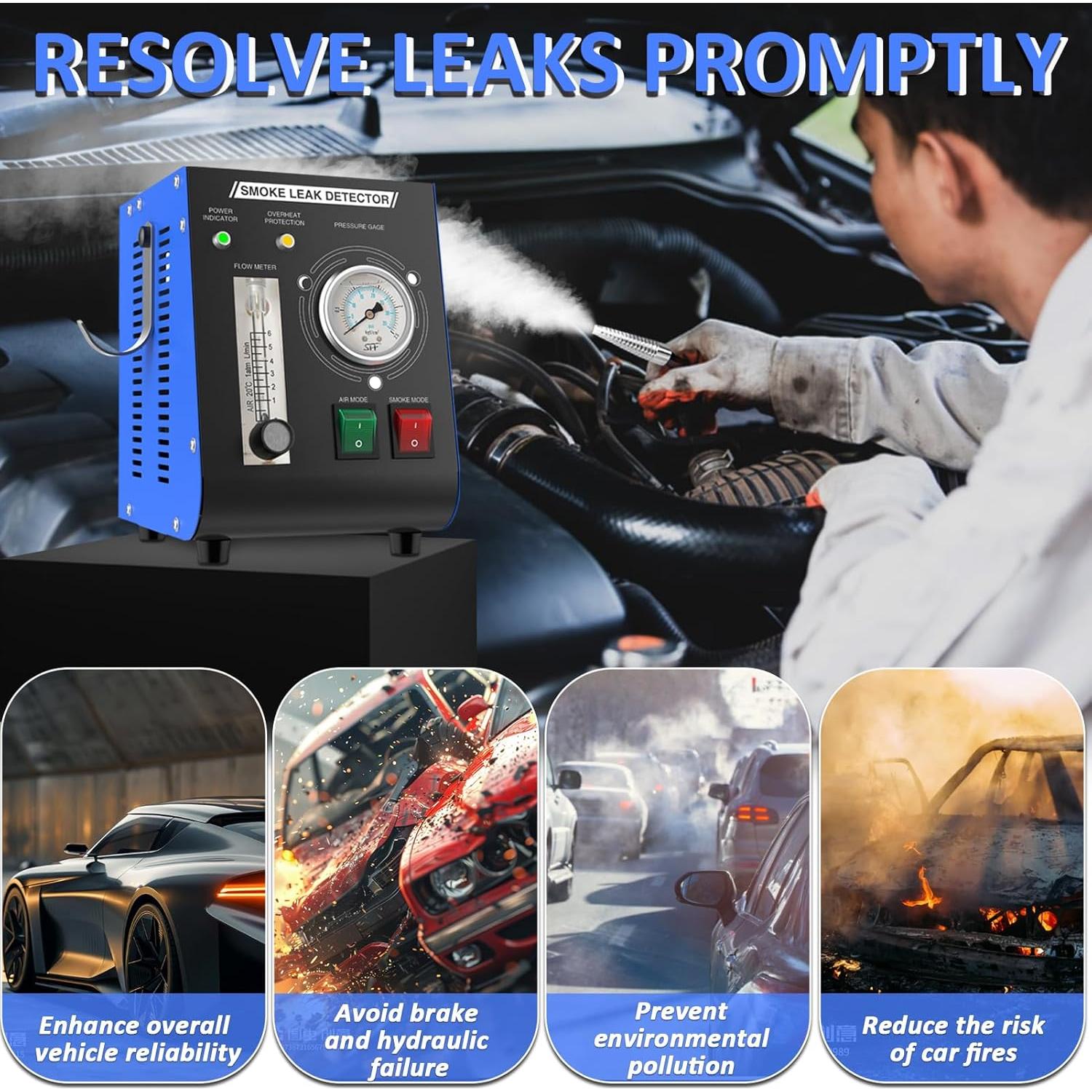 Detector de Fugas de Humo Wodli con Bomba de Aire 12V