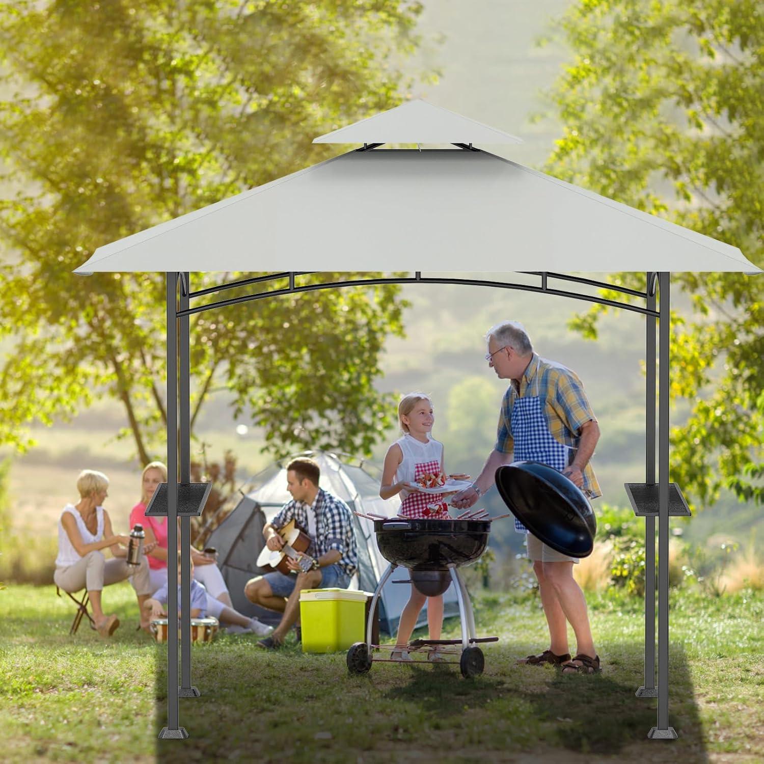 Cubierta de Reemplazo para Gazebo de Parrilla AONEAR 5x8 Gris