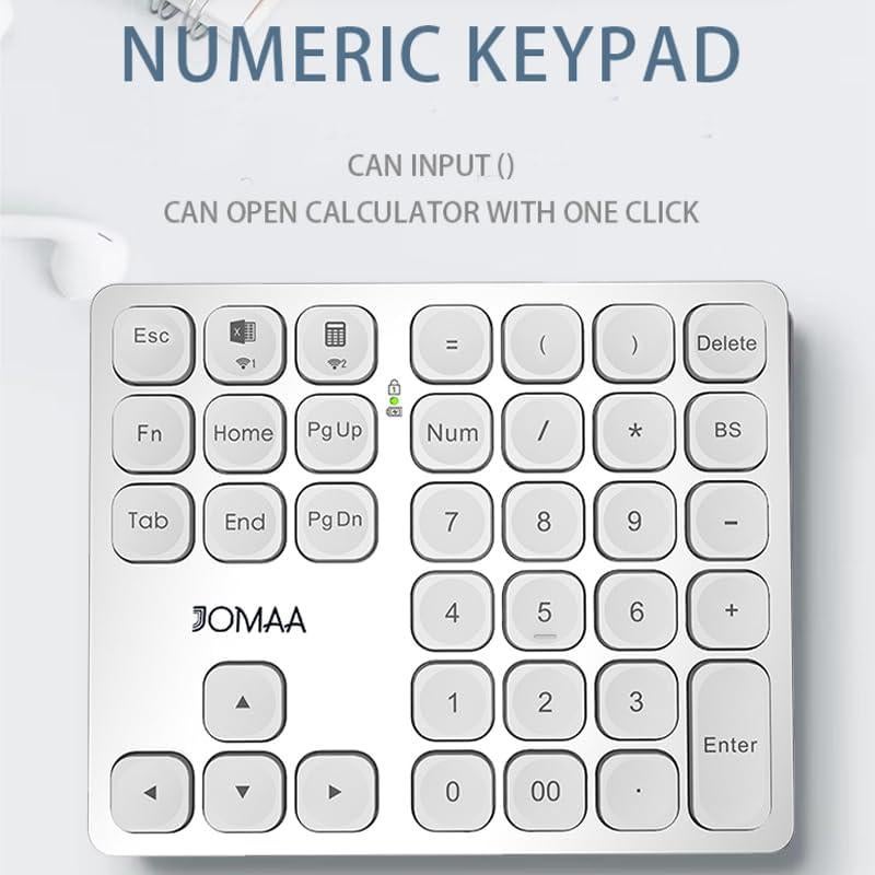 Teclado Numérico Inalámbrico JOMAA KB25 Plata 36 Teclas