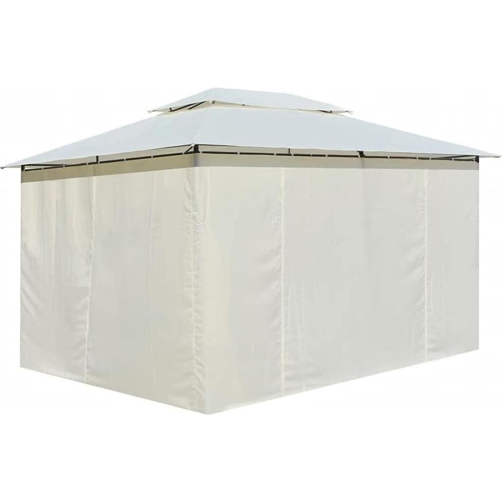 Garden Marquee with Curtains 157.5"x118.1" White ，Canopy Tent Outdoor Party Wedding Tent, Waterproof Camping Gazebo Storage Shed Gazebo Caters Picnic BBQ Event Party Tent