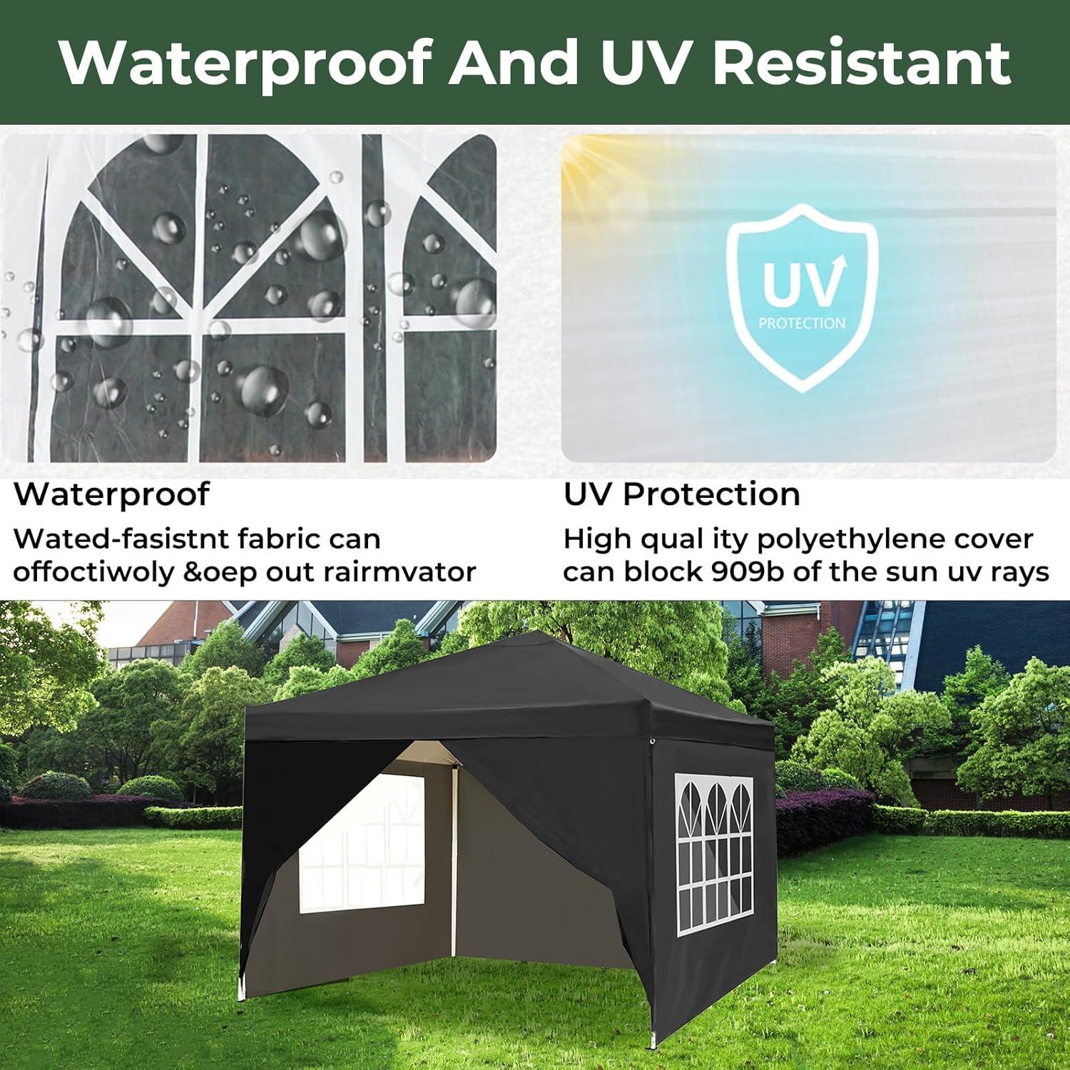 Carpa de Fiesta Plegable LCyindu 3.05m x 3.05m Impermeable