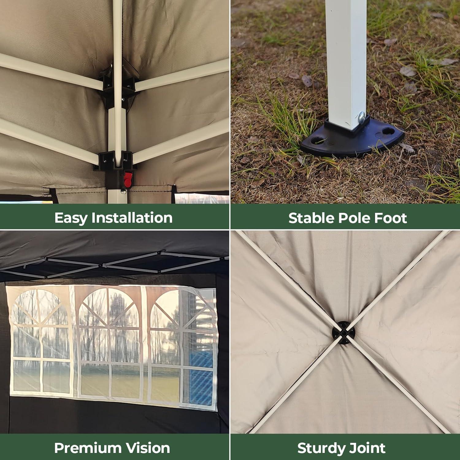 Carpa de Fiesta Plegable LCyindu 3.05m x 3.05m Impermeable