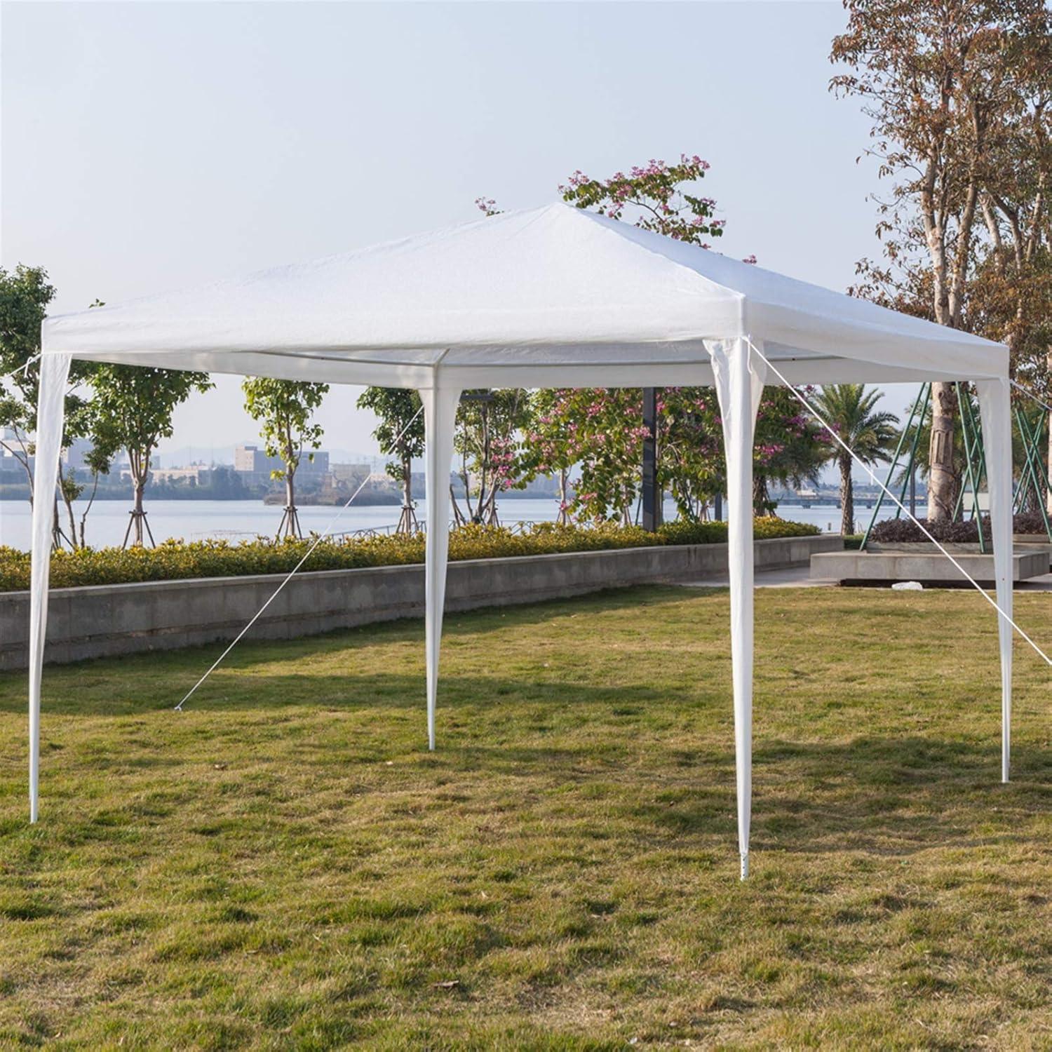 3x3m Portable Folding Canopy Tents,Waterproof Patio Gazebo Tent,Heavy Duty Commercial Canopy Tent,Folding Outside Shelter Gazebos,with 3 Removable Sidewalls,for Event Wedding Party Backyard (White)