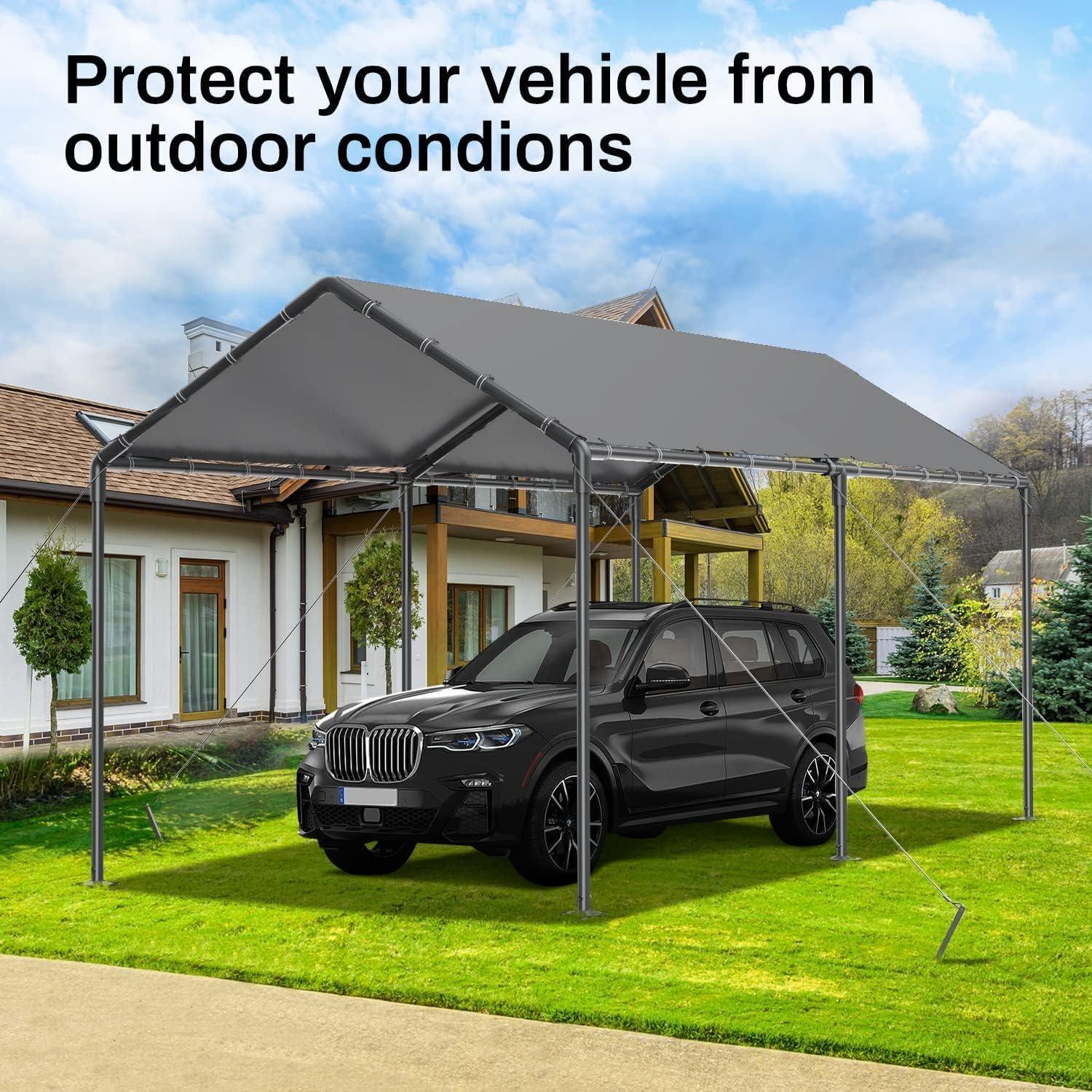 Carport Metálico Impermeable Gaildon 3.05x6.1m para Exterior