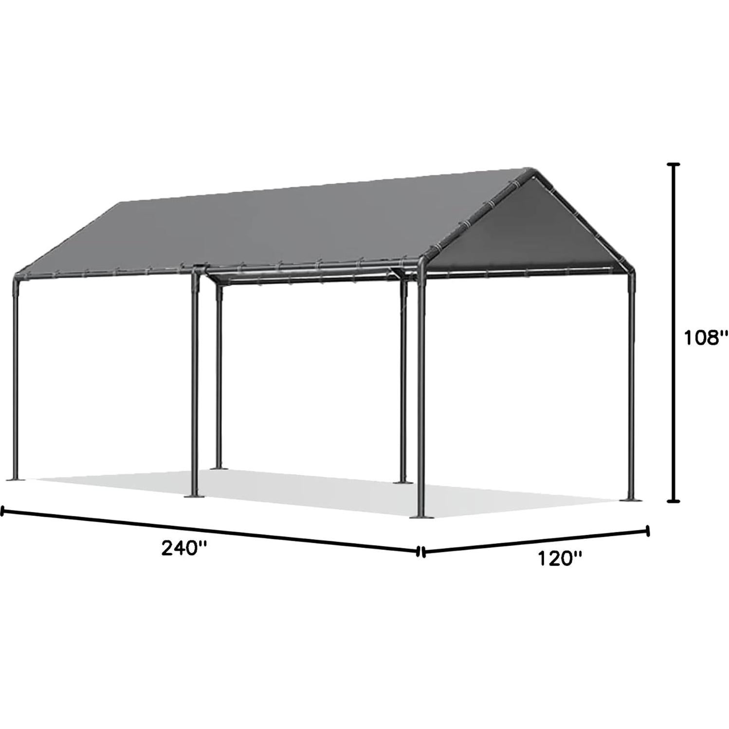 Carport Metálico Impermeable Gaildon 3.05x6.1m para Exterior
