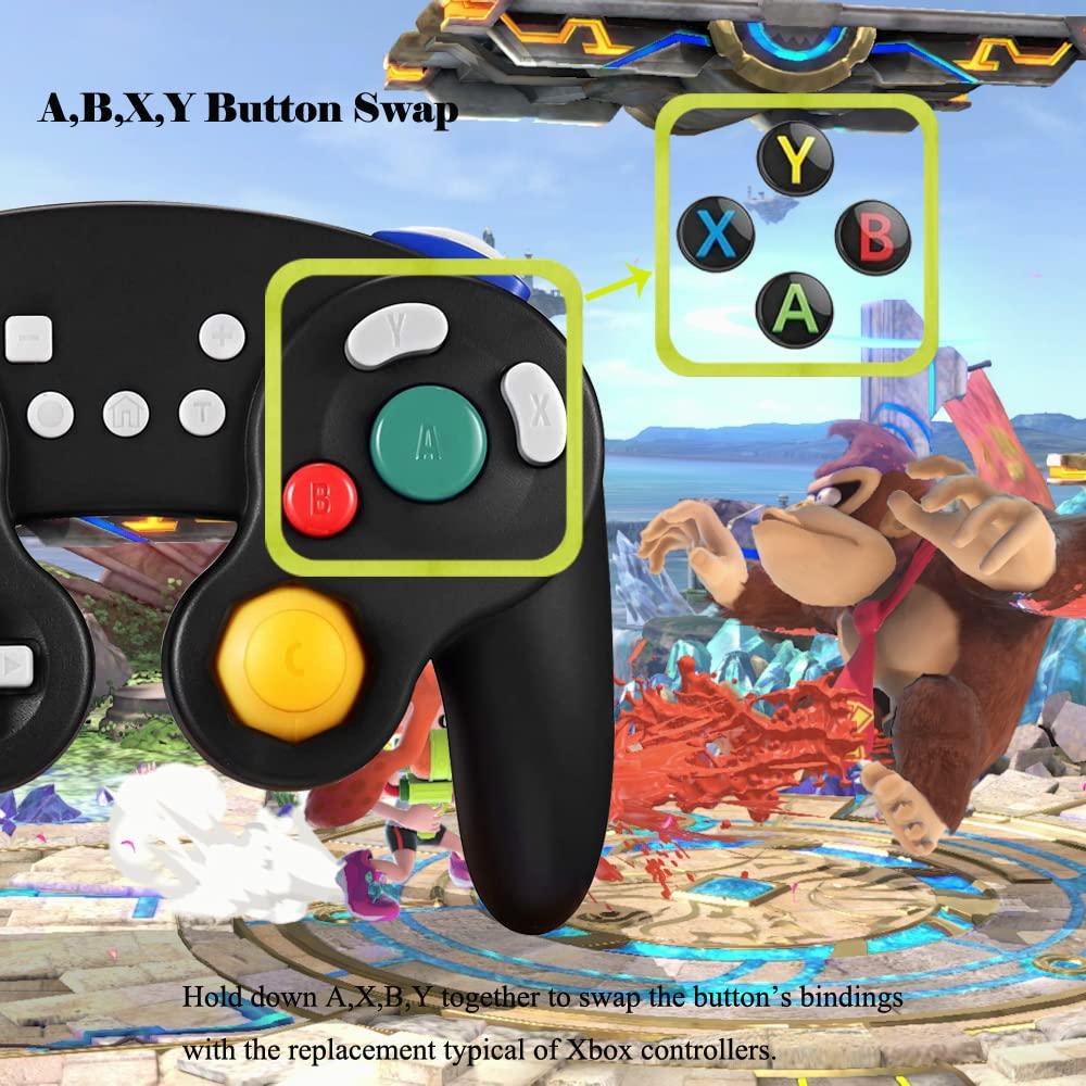 Controlador Inalámbrico EXLENE Gamecube para Switch Negro