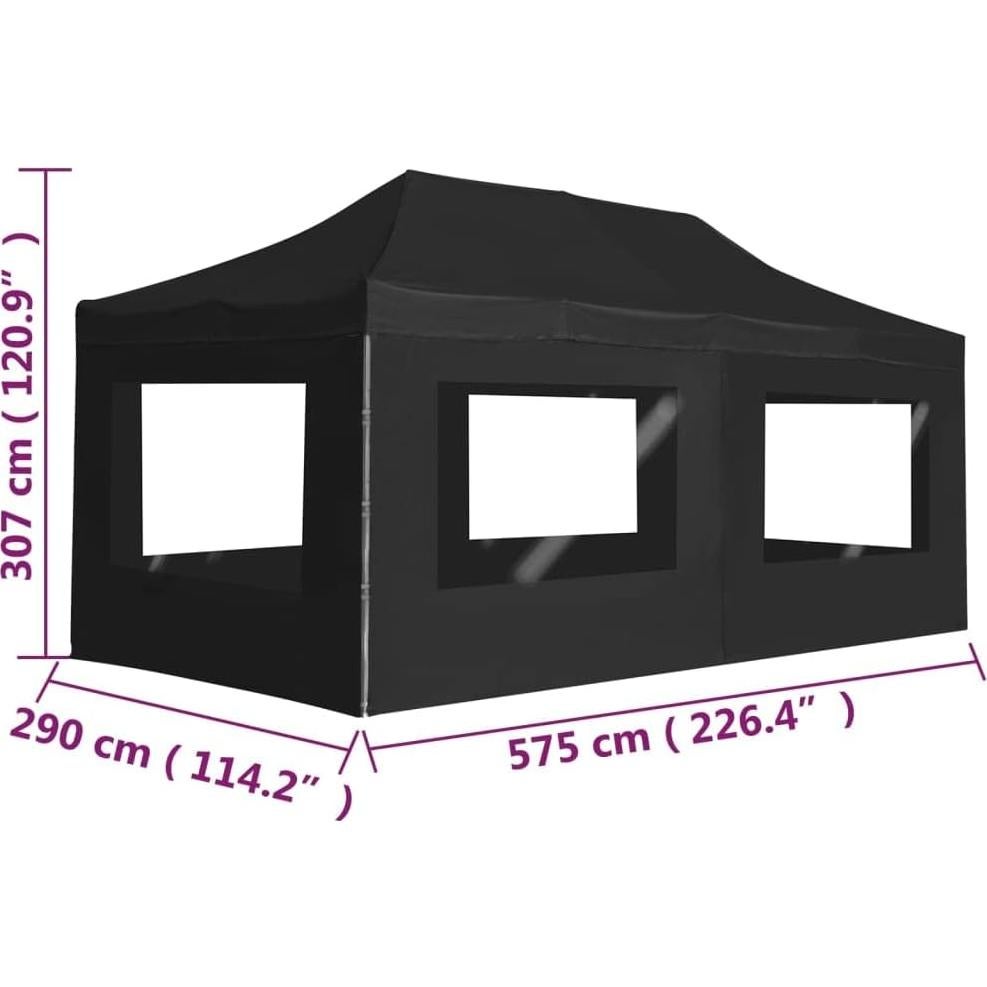 Carpa Plegable Profesional LENA LACED 3x3m Impermeable Antracita