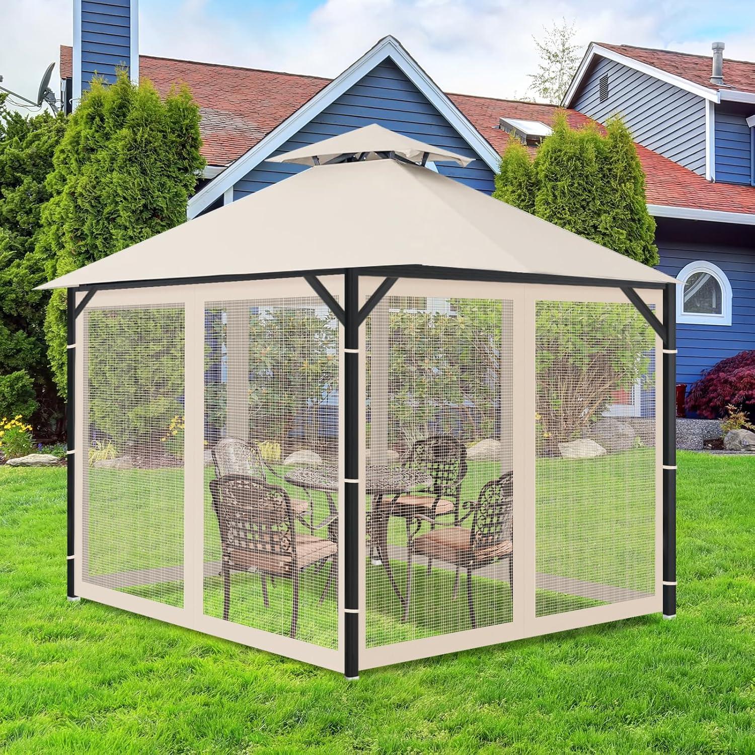 Red de Mosquito Universal Beige 3.05m x 3.05m para Gazebo