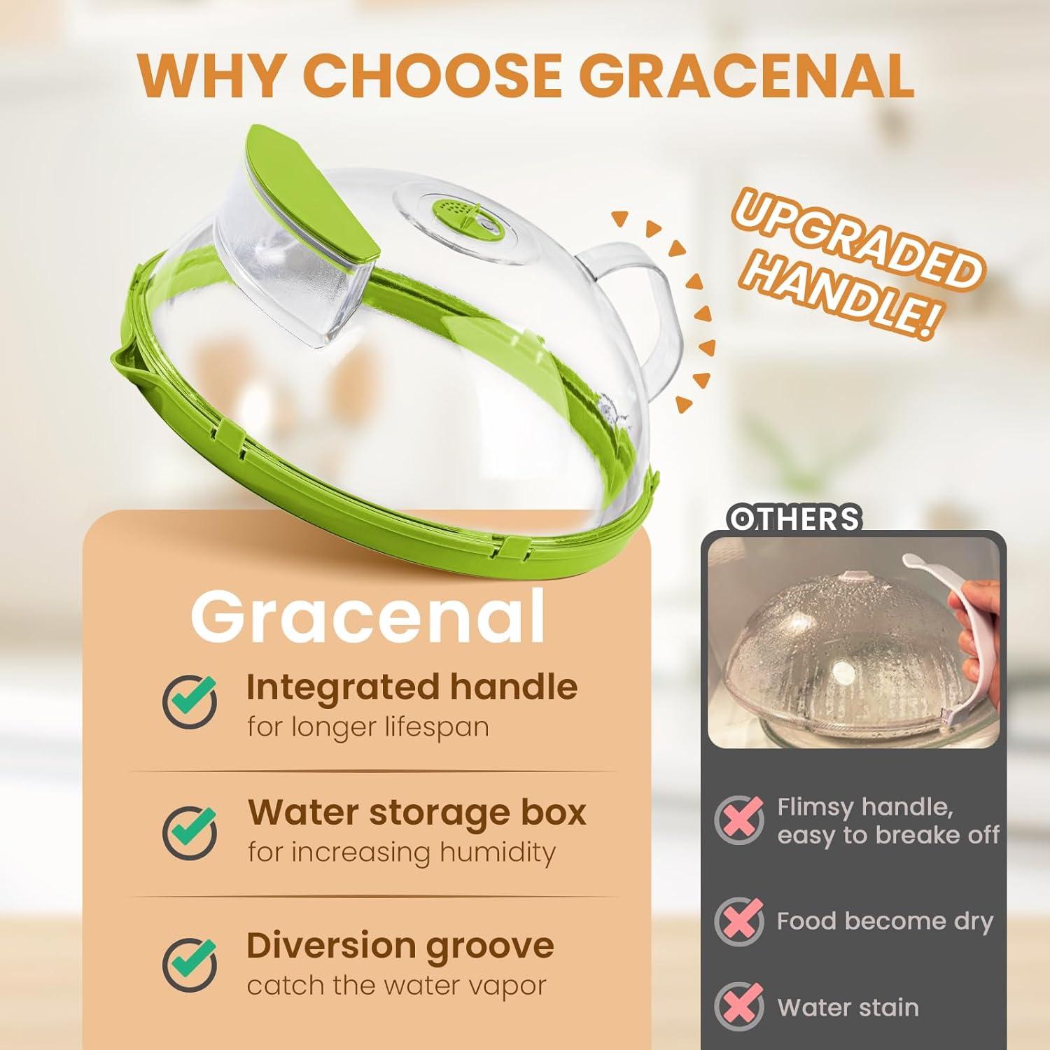 Cubierta de Microondas Gracenal 25.4 cm Verde con Mango