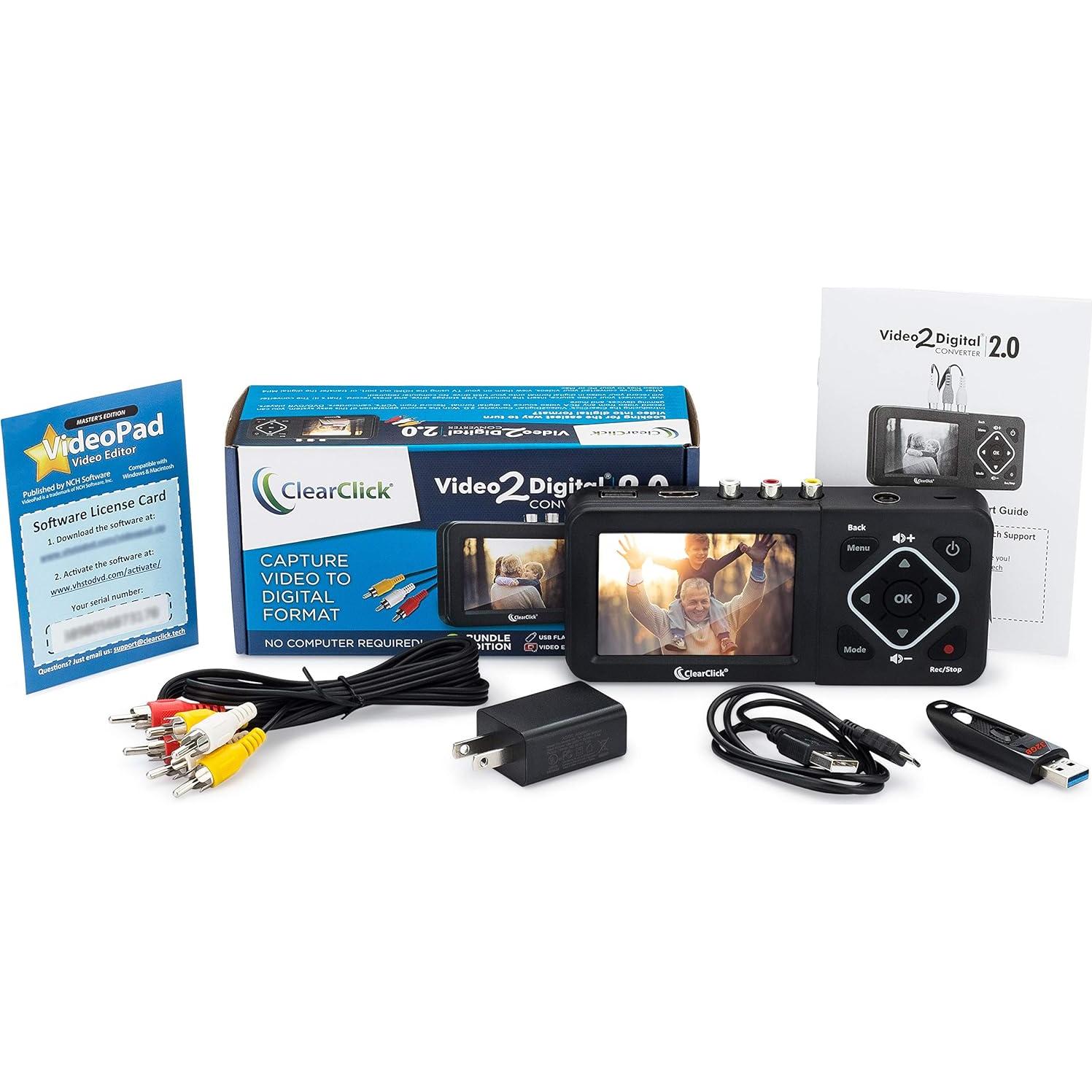 Convertidor de Video a Digital ClearClick 2.0 - Graba VHS y DVD