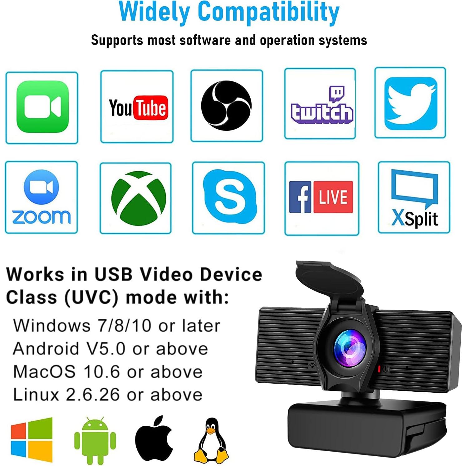 Cámara Web HD 1080P LITEPRO C60 con Micrófono y Tapa