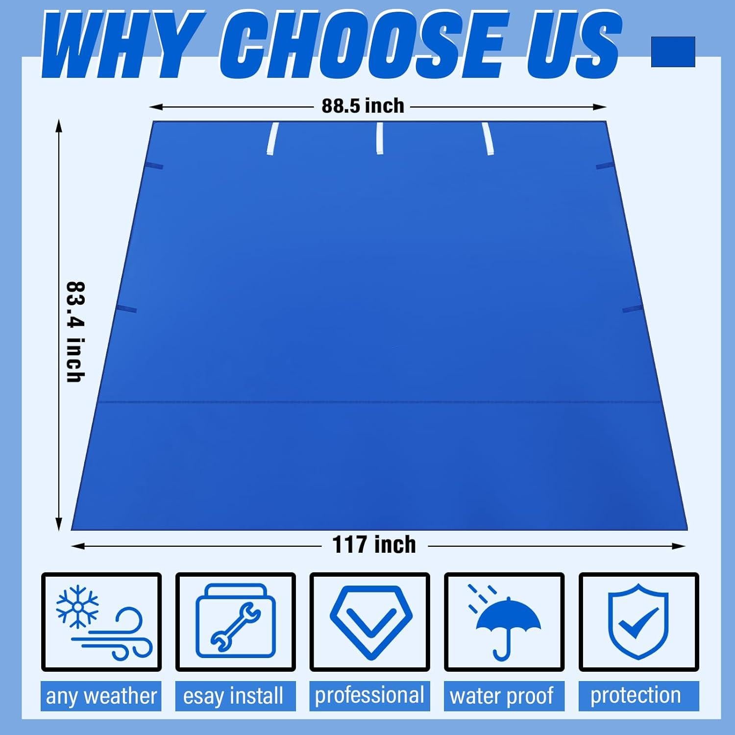 Pared Lateral Impermeable SmoothNovelty 3 Pcs 3.05x3.05m Azul