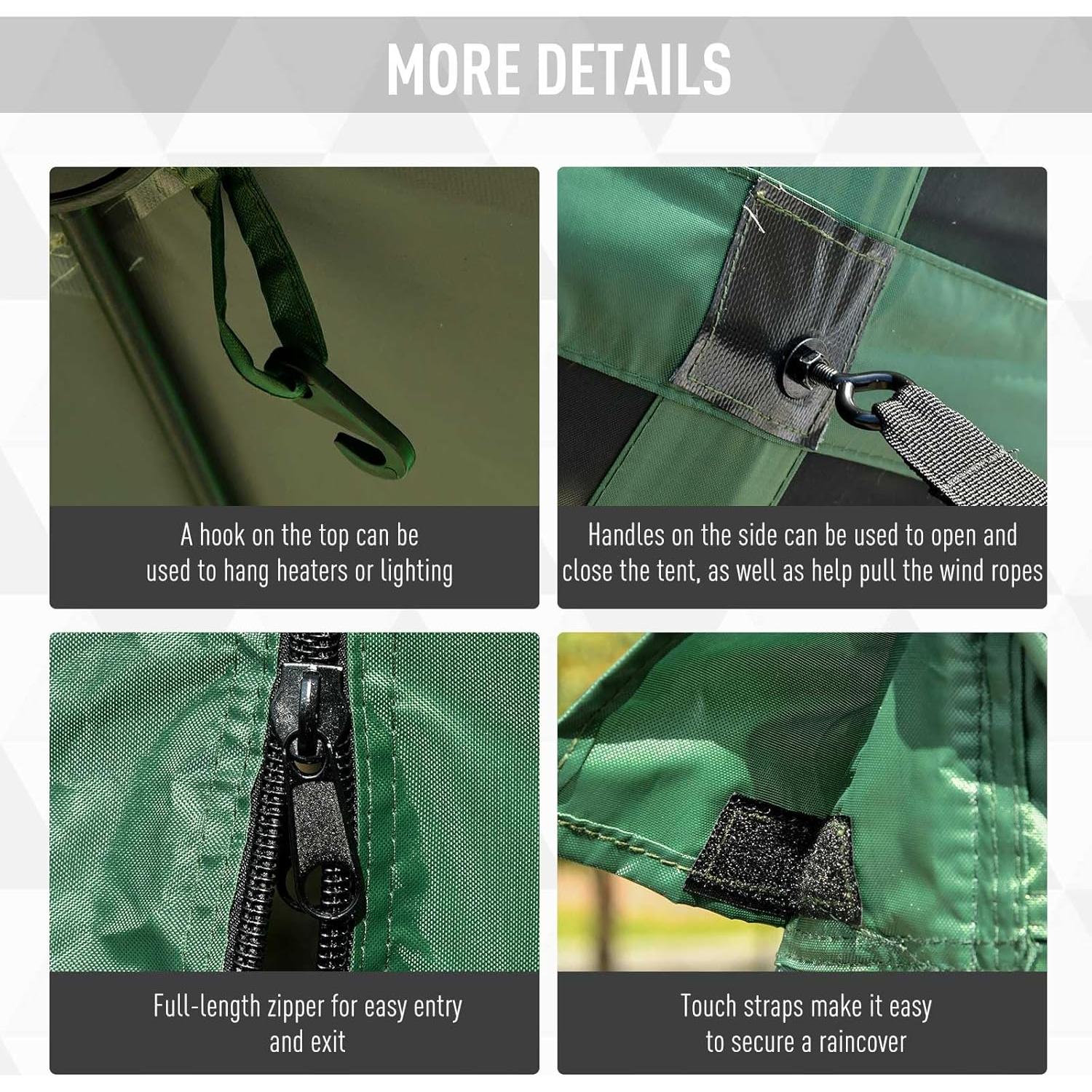 Carpa Plegable para Camping QiMaieeUSA 2.16x2.16m Verde