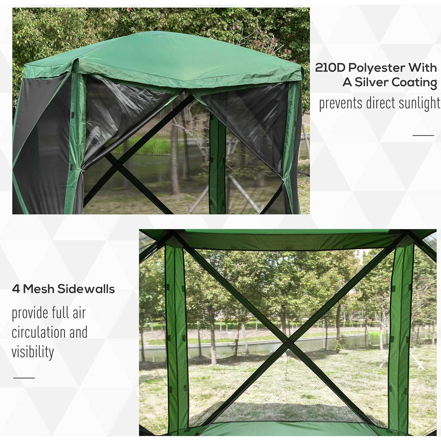 Carpa Plegable para Camping QiMaieeUSA 2.16x2.16m Verde