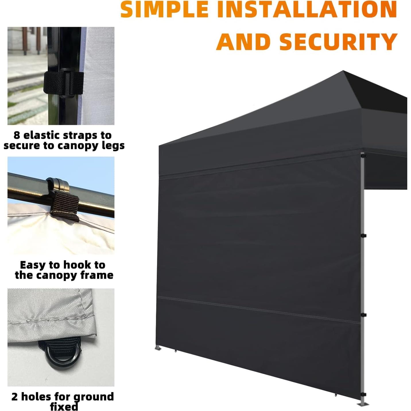 Pared Lateral Carpa Joramoy 10x10 Negra Impermeable UV