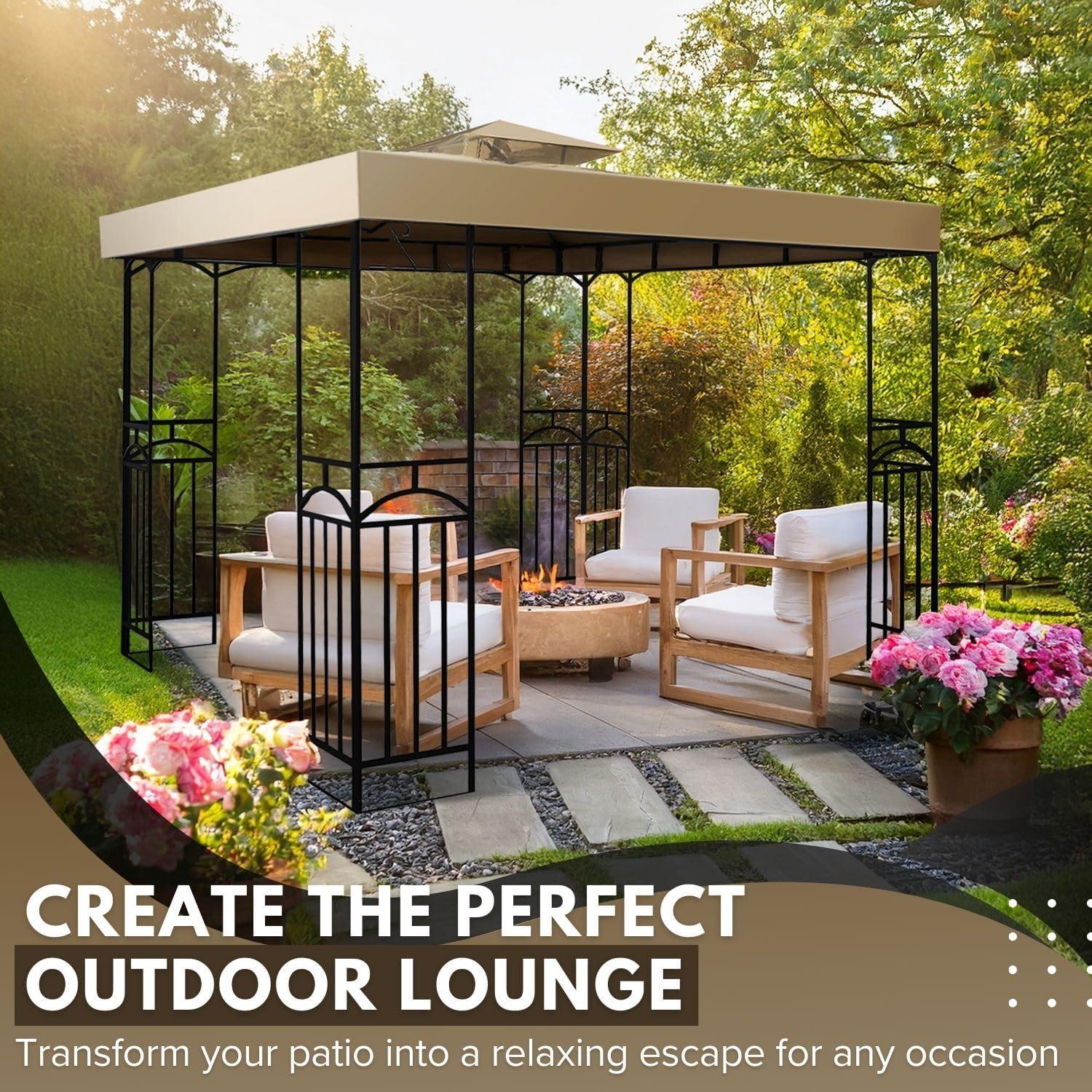 Cubierta de Reemplazo Gazebo Flexzion 3x3m Resistente Agua UV