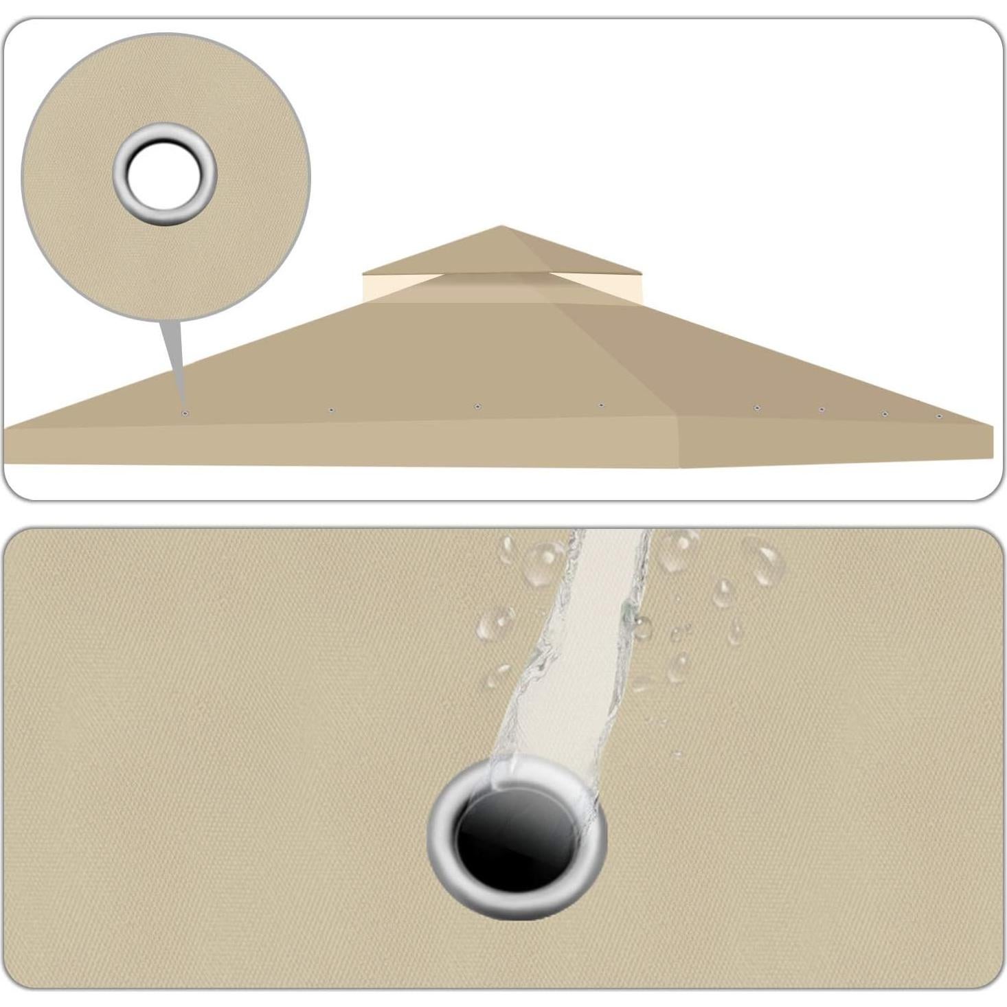 Cubierta de Reemplazo Gazebo Flexzion 3x3m Resistente Agua UV