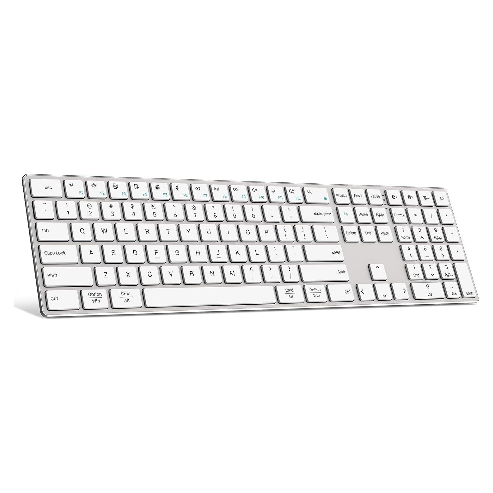 Teclado Bluetooth TIETI Inalámbrico Compacto Blanco