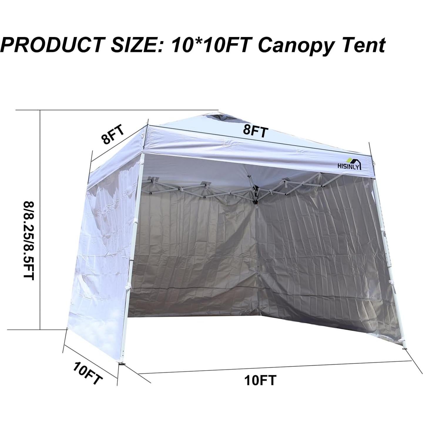 Carpa Plegable Hisinly 3.05x3.05m con Paredes Laterales UV
