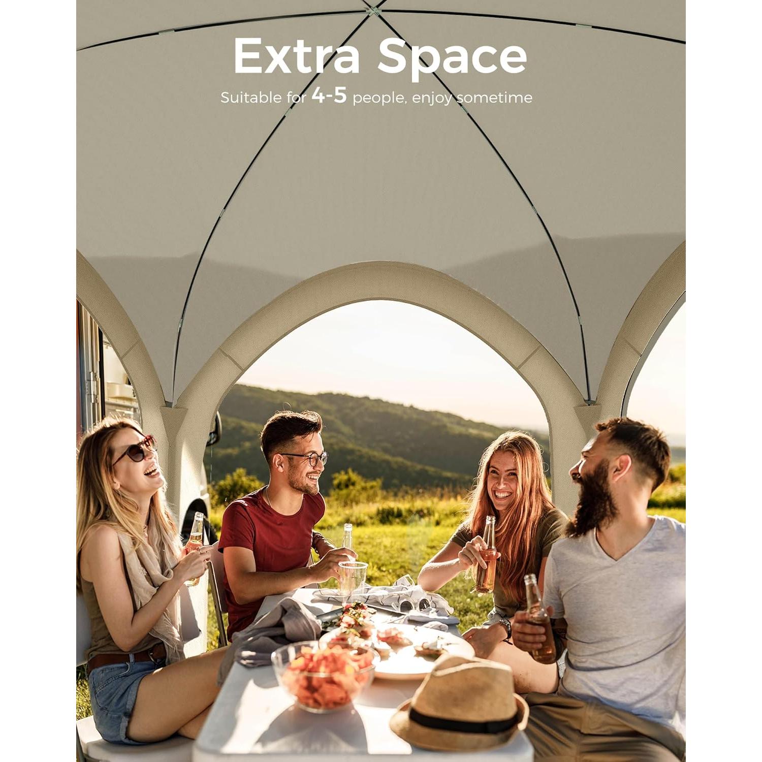 Carpa Pop Up Mars Explo 3.05x3.05m Beige para Camping y Jardín